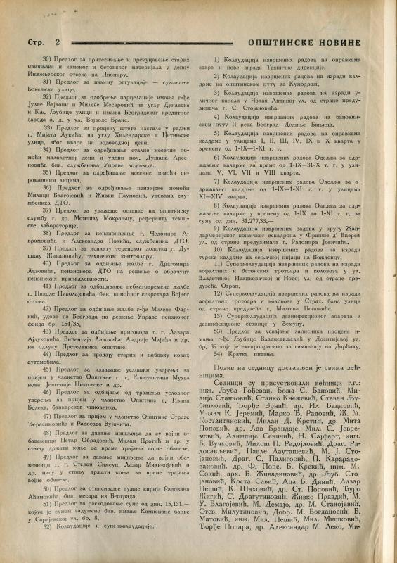 Београдске општинске новине - 1936