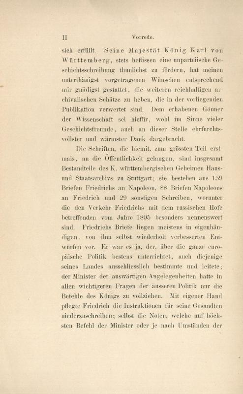 Politische und militärische Correspondenz Köing Friedrichs von Württemberg mit Kaiser Napoleon I : 1805-1813 / hrsg. von August von Schlossberger