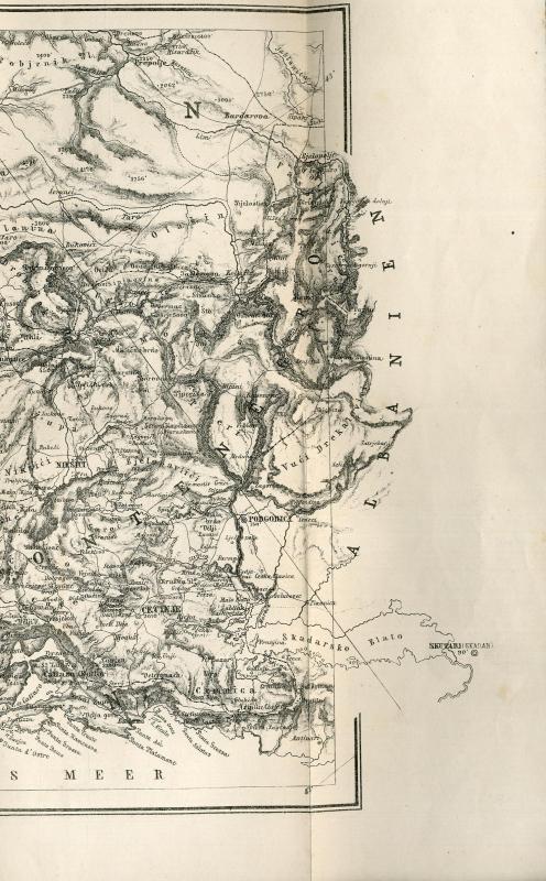 Militärische Beschreibung des Paschalik's Hercegovina und des Fürstenthums Crnagora sammt Karte / von J. F. Šestak, F. von Scherb
