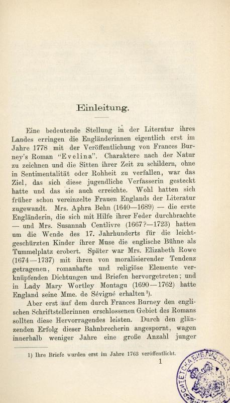 Mrs. Elizabeth Inchbald : eine Bühnendichterin und Romanschriftstellerin des 18. Jahrhunderts : Inaugural-Dissertation / vorgelegt von Clara Tobler