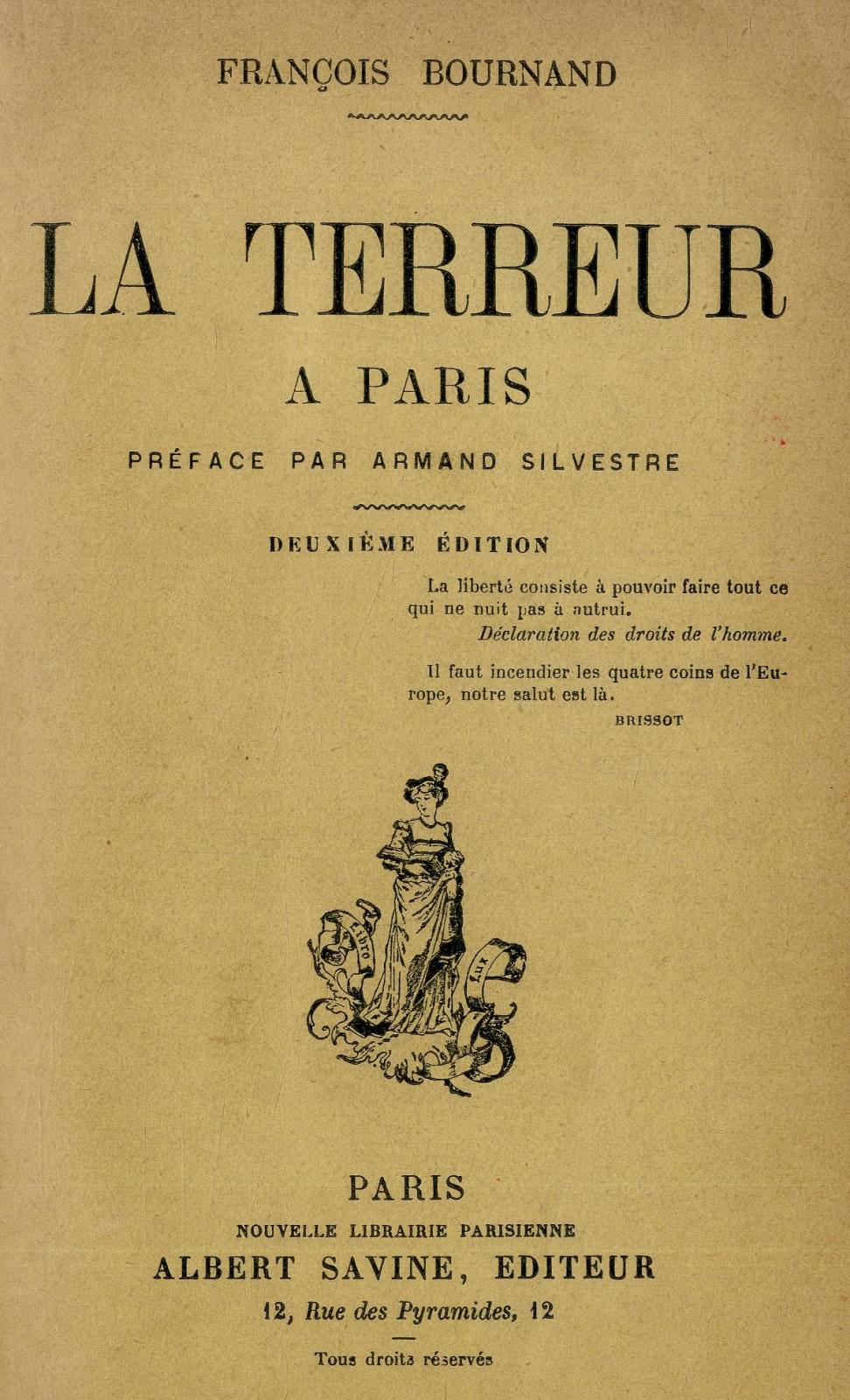 La terreur à Paris / François Bournand / préface par Armand Silvestre