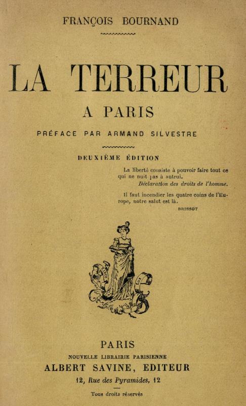 La terreur à Paris / François Bournand / préface par Armand Silvestre