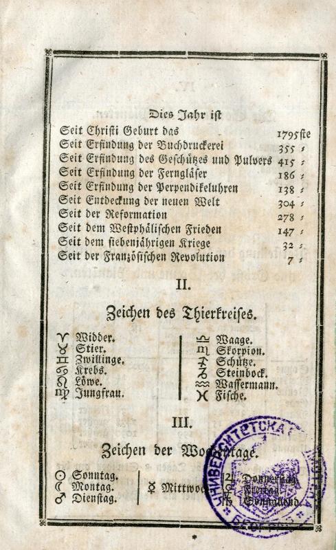Gemeinnützliger Almanach für das Jahr 1795