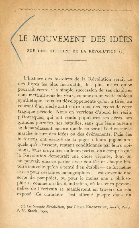 Le mouvement des idées : sur une histoire de la Révolution / Édouard Rod