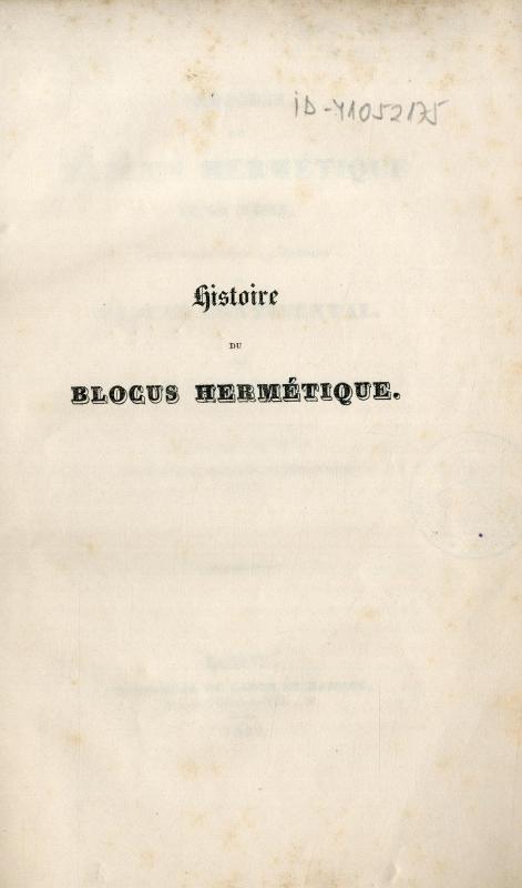 Histoire du blocus hermétique de la Suisse, pour faire suite à l'histoire du blocus continental : lettre à Lord Parmerston... / par Francis d'Ivernois