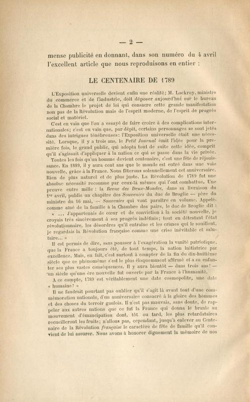 Le Centenaire de 1789 et le Musée de la Révolution / par Étienne Charavay